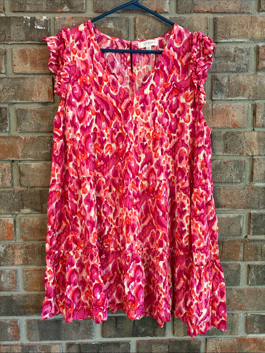 Umgee Pink & Red Printed Mini Dress